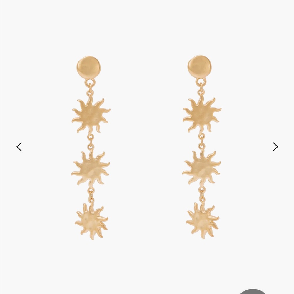 Kirstin Ash Gold Solis Sunburst Drop Earrings